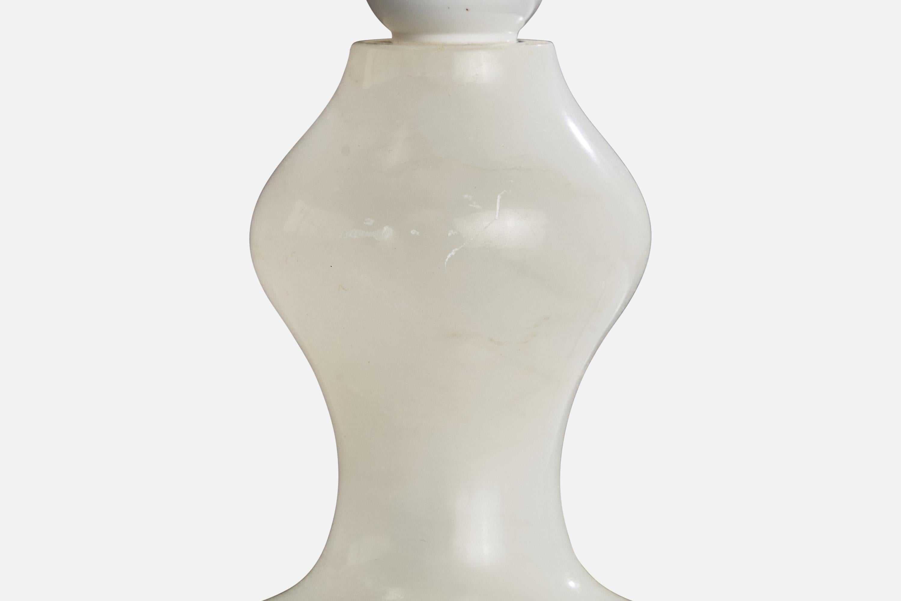 Lampada da tavolo di design italiano, alabastro, ottone, Italia, anni '50 In condizioni buone in vendita a High Point, NC