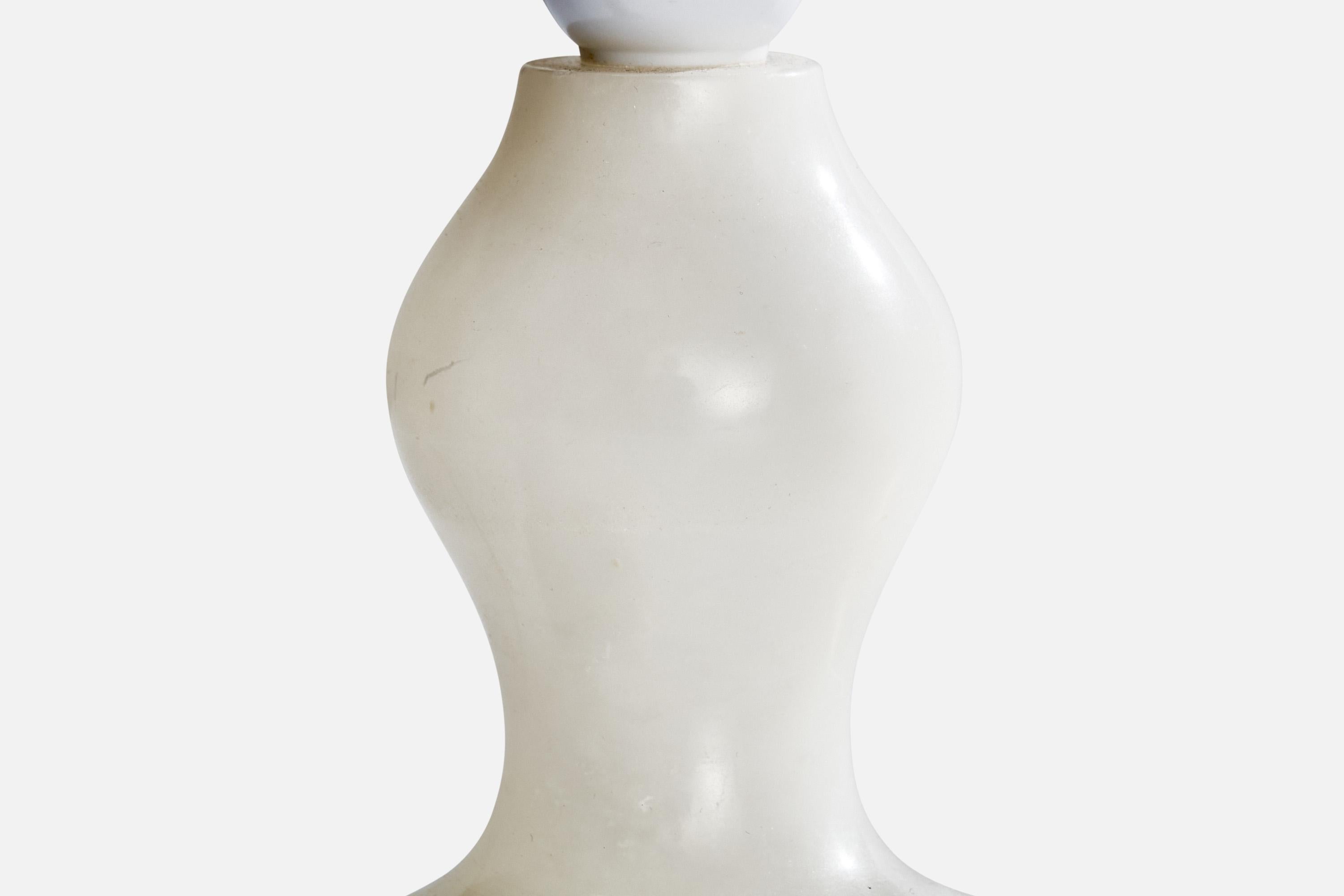 Laiton Designer italien, lampe de table, albâtre, laiton, Italie, années 1950 en vente