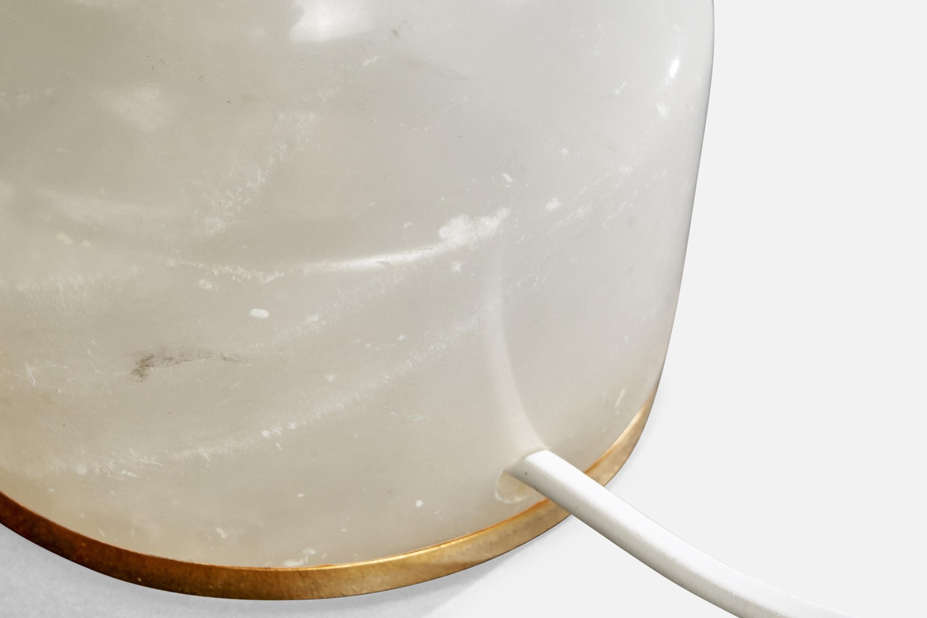 Lampada da tavolo di design italiano, alabastro, ottone, Italia, anni '50 in vendita 3