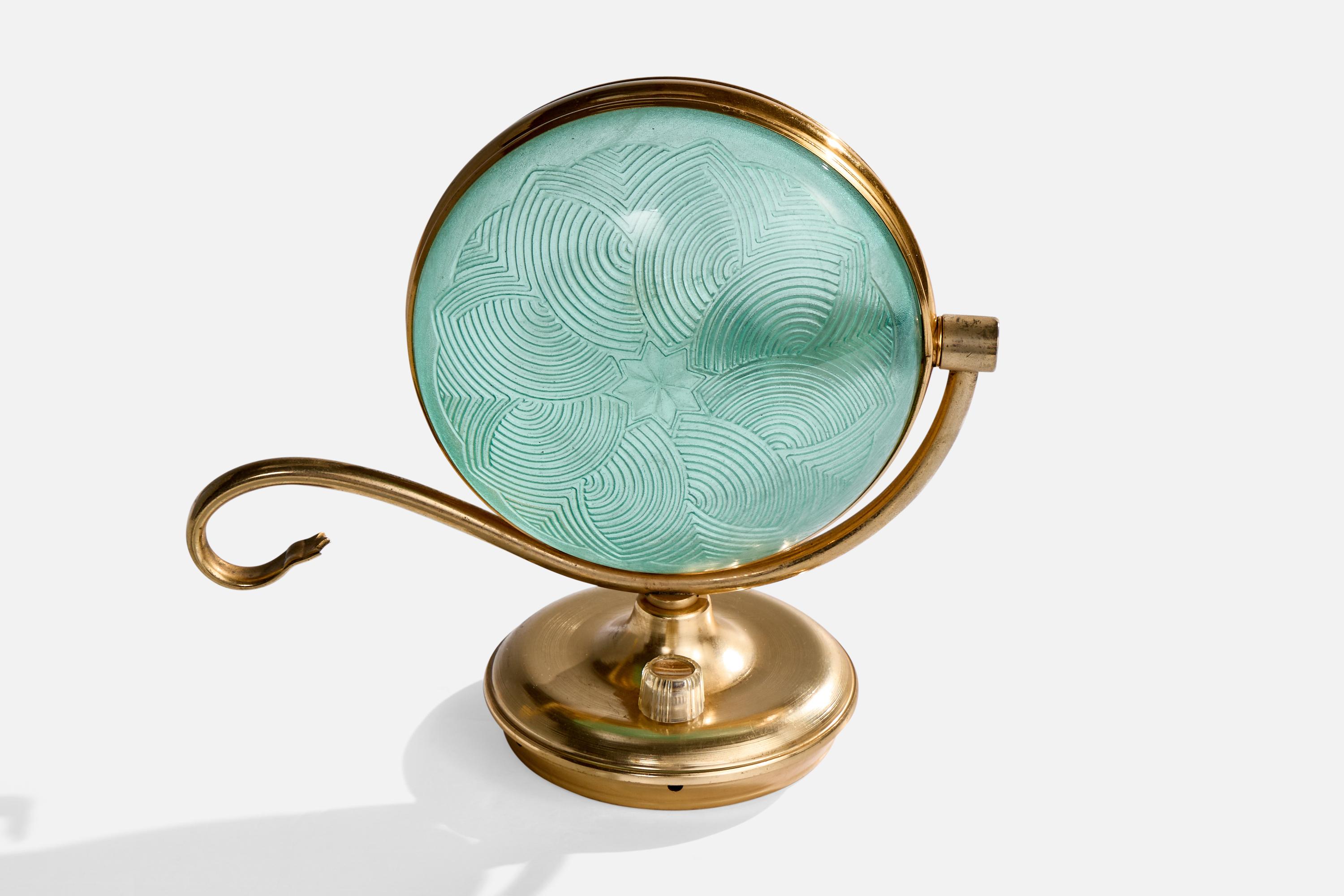 Italienischer Designer, Tischlampe, Messing, Acryl, Italien, 1960er Jahre im Zustand „Gut“ im Angebot in High Point, NC