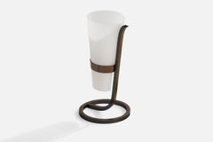 Italian Designer, Table Lamp, Brass, Copper, Acrylic, Italy, 1960s