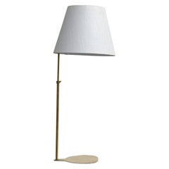 Italian Designer, Table Lamp, Brass, Fabric, Italy, 1970s