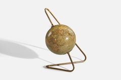Italian Designer, Table Lamp, Brass, Fiberglass, Italy, 1950s