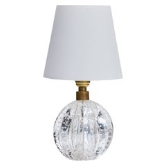 Italian Designer, Table Lamp, Brass, Glass, Fabric, Italy, 1950s