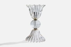 Italian Designer, Table Lamp, Brass, Glass, Italy, 1940s