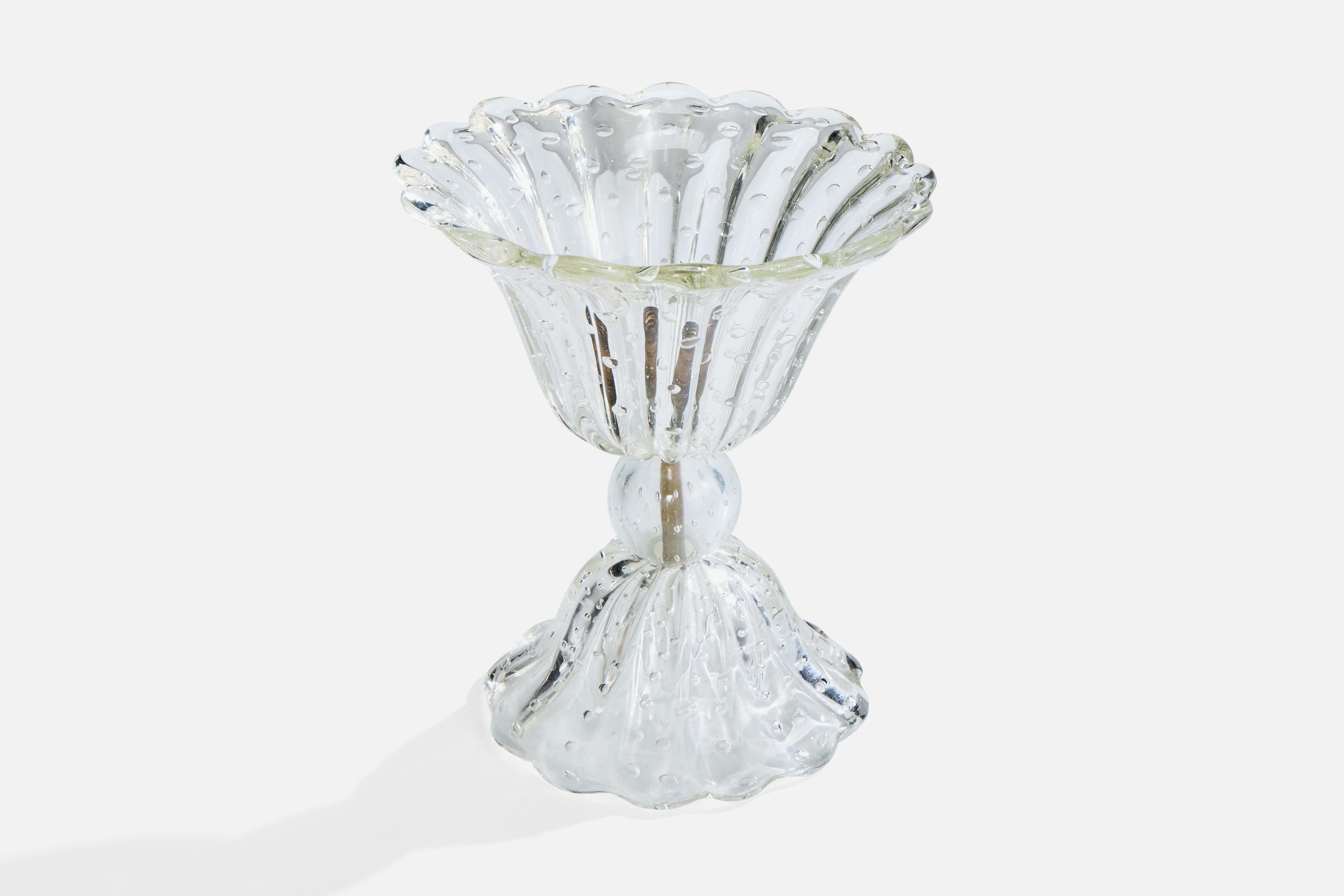 Diseñador italiano, lámpara de mesa, latón, cristal, Italia, años 40 Moderno de mediados de siglo en venta