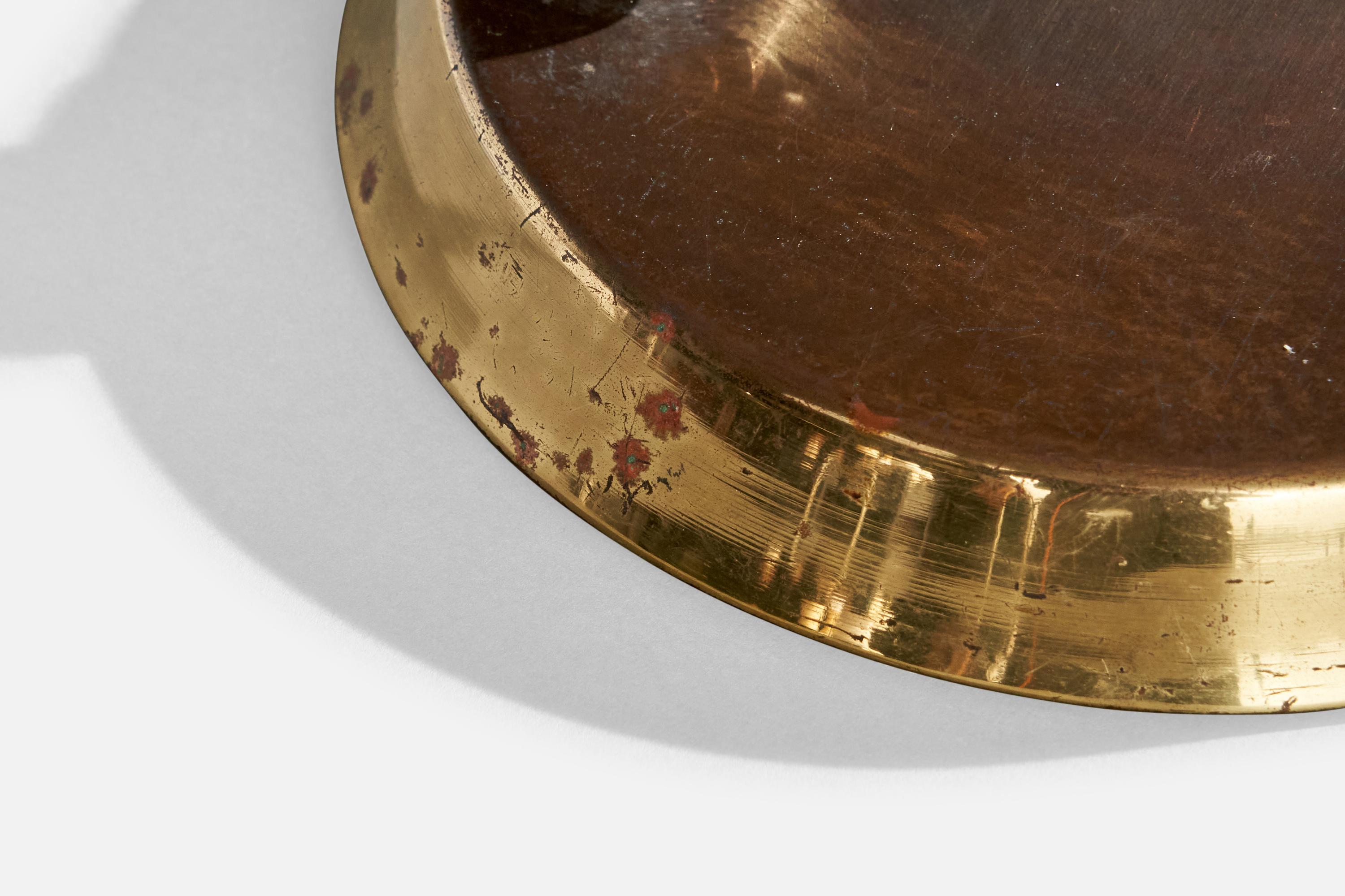 Italian Designer, Table Lamp, Brass, Glass, Italy, 1940s 5