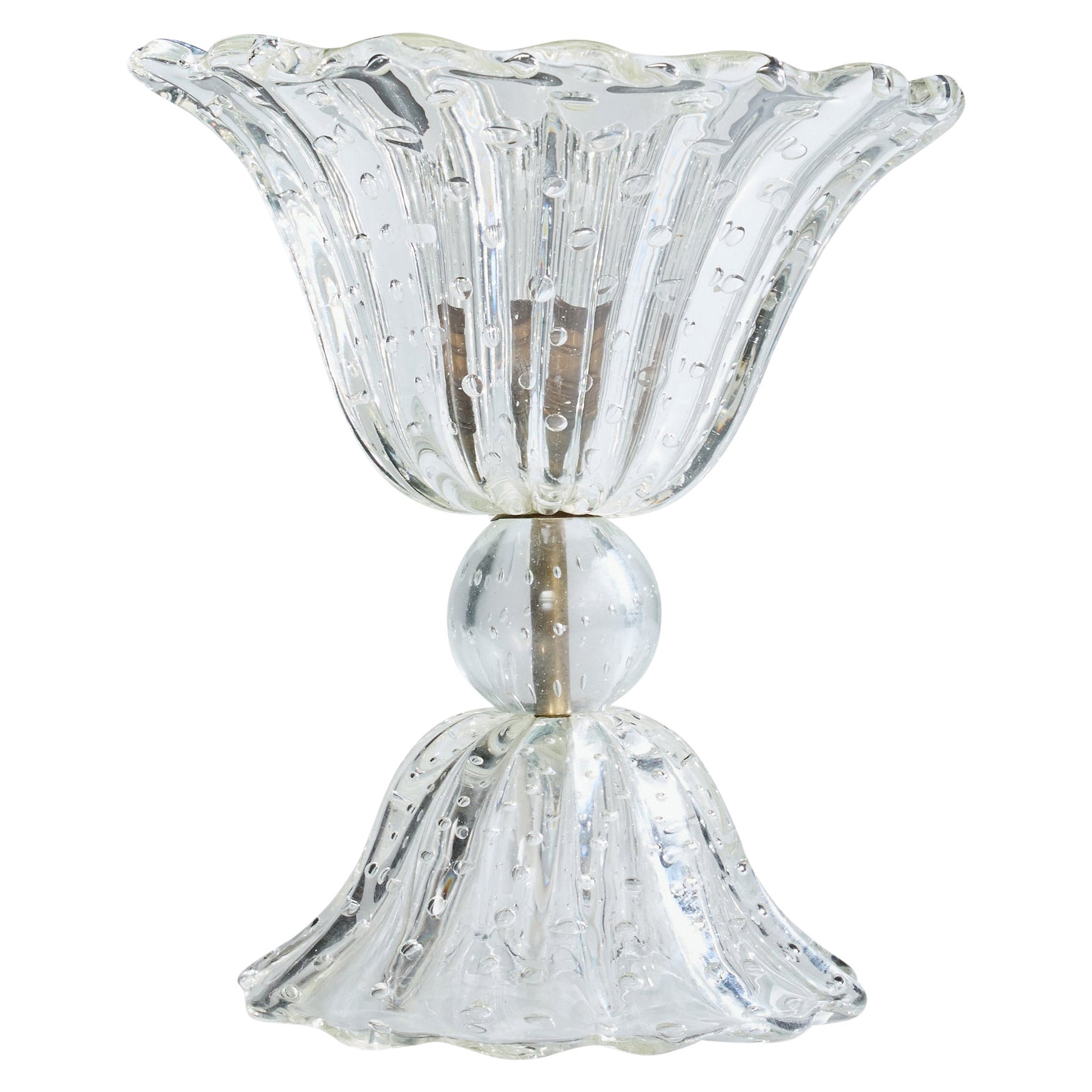Lampada da tavolo di design italiano, ottone, vetro, Italia, anni '40
