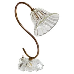 Créateur italien, lampe de bureau, laiton, verre, Italie, années 1940