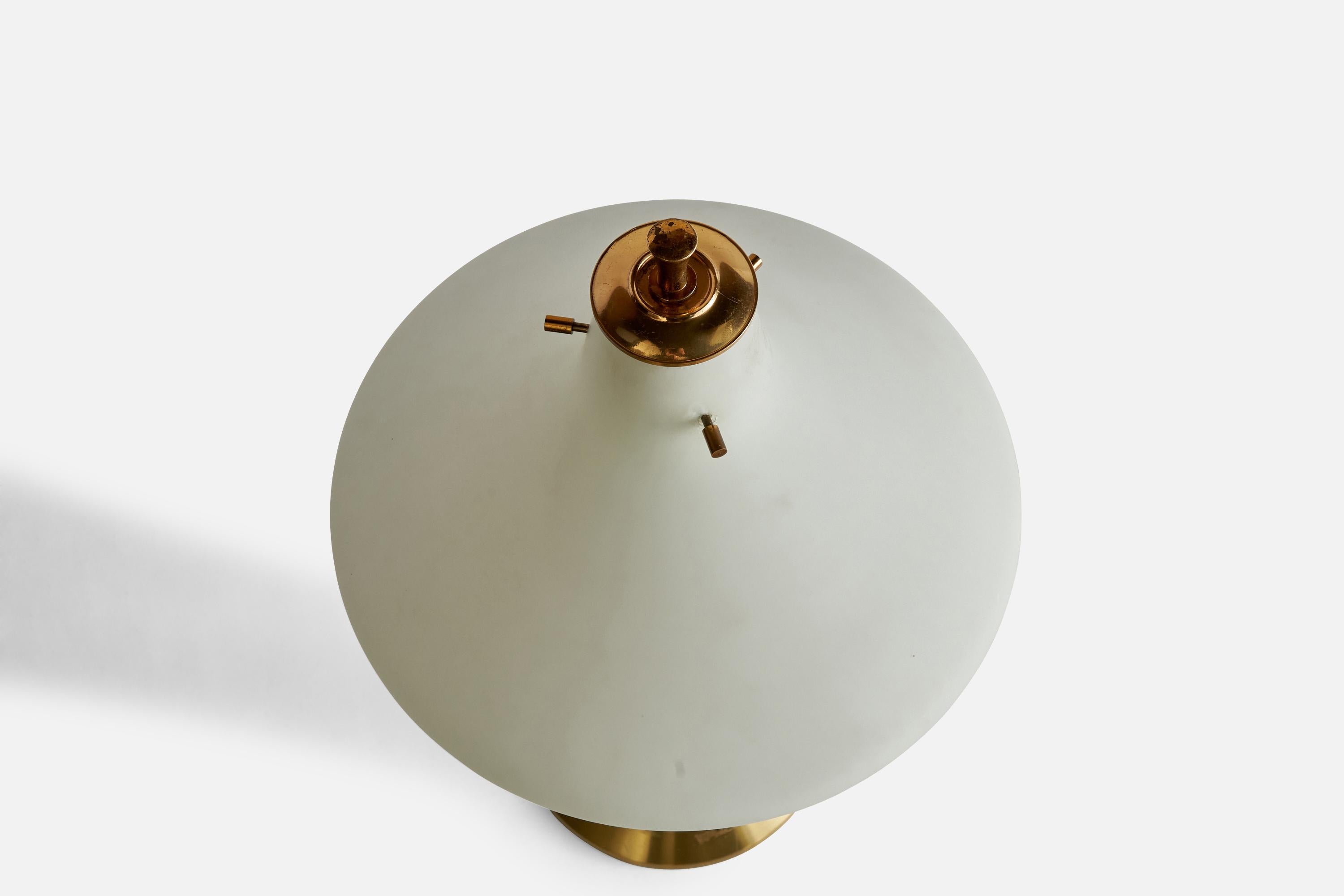 Italian Designer, Table Lamp, Brass, Glass, Italy, 1950s For Sale 3
