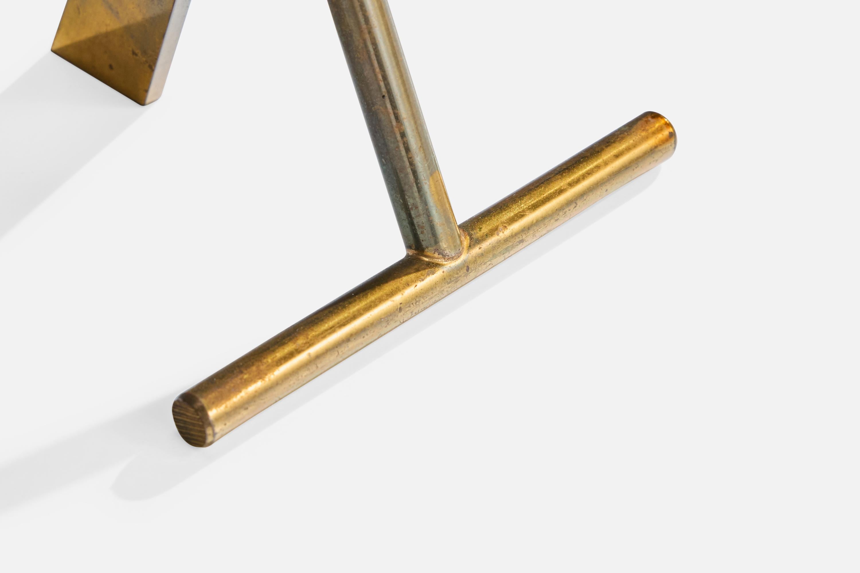 Lampada da tavolo di design italiano, ottone, vetro, Italia, anni '50 in vendita 2