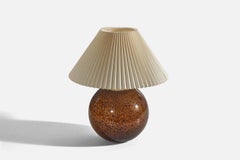 Italian Designer, Table Lamp, Brass, Glass, Paper, Italy, 1960s