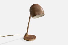 Italian Designer, Table Lamp, Brass, Italy, 1940s