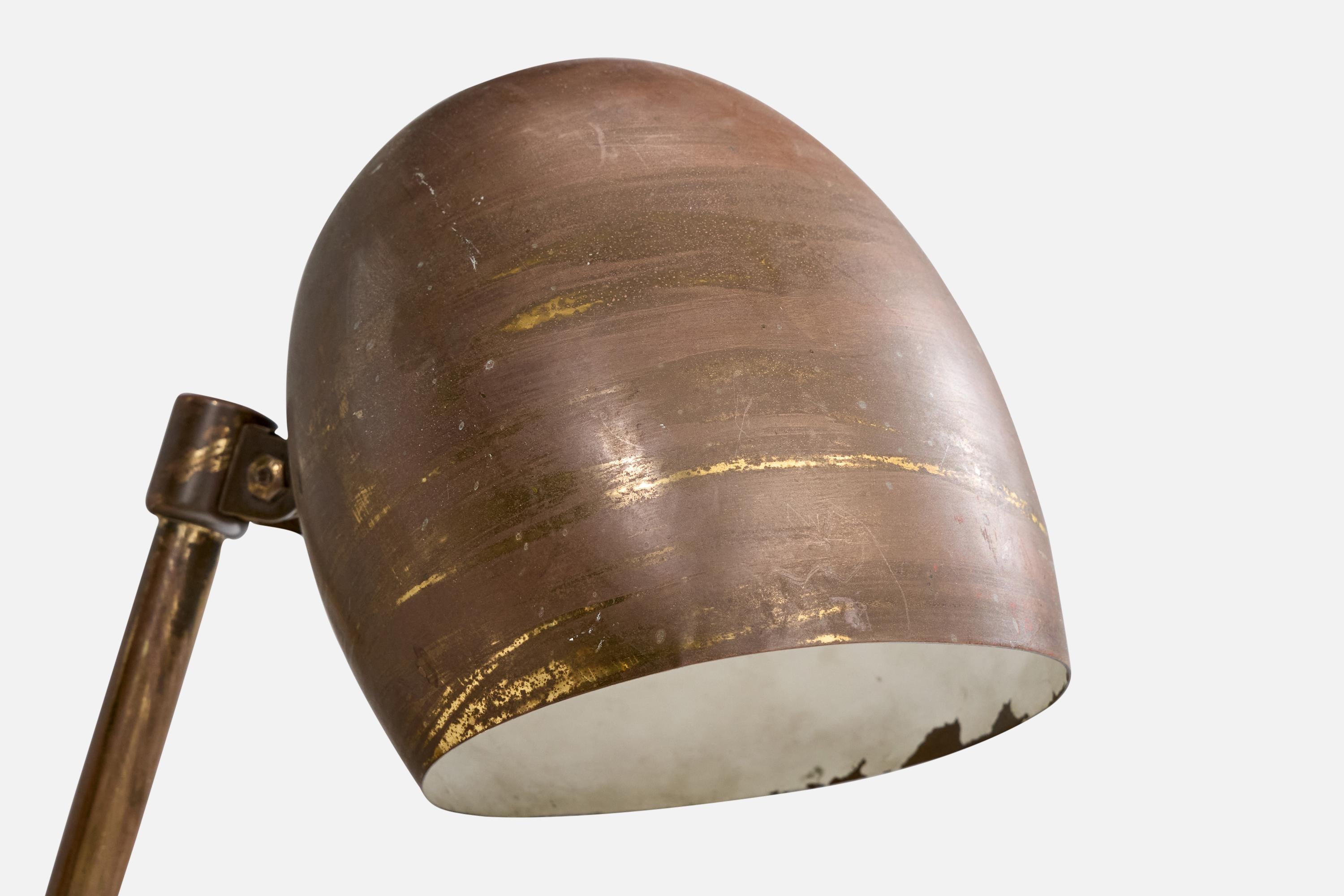 Italian Designer, Table Lamp, Brass, Italy, 1940s For Sale 1