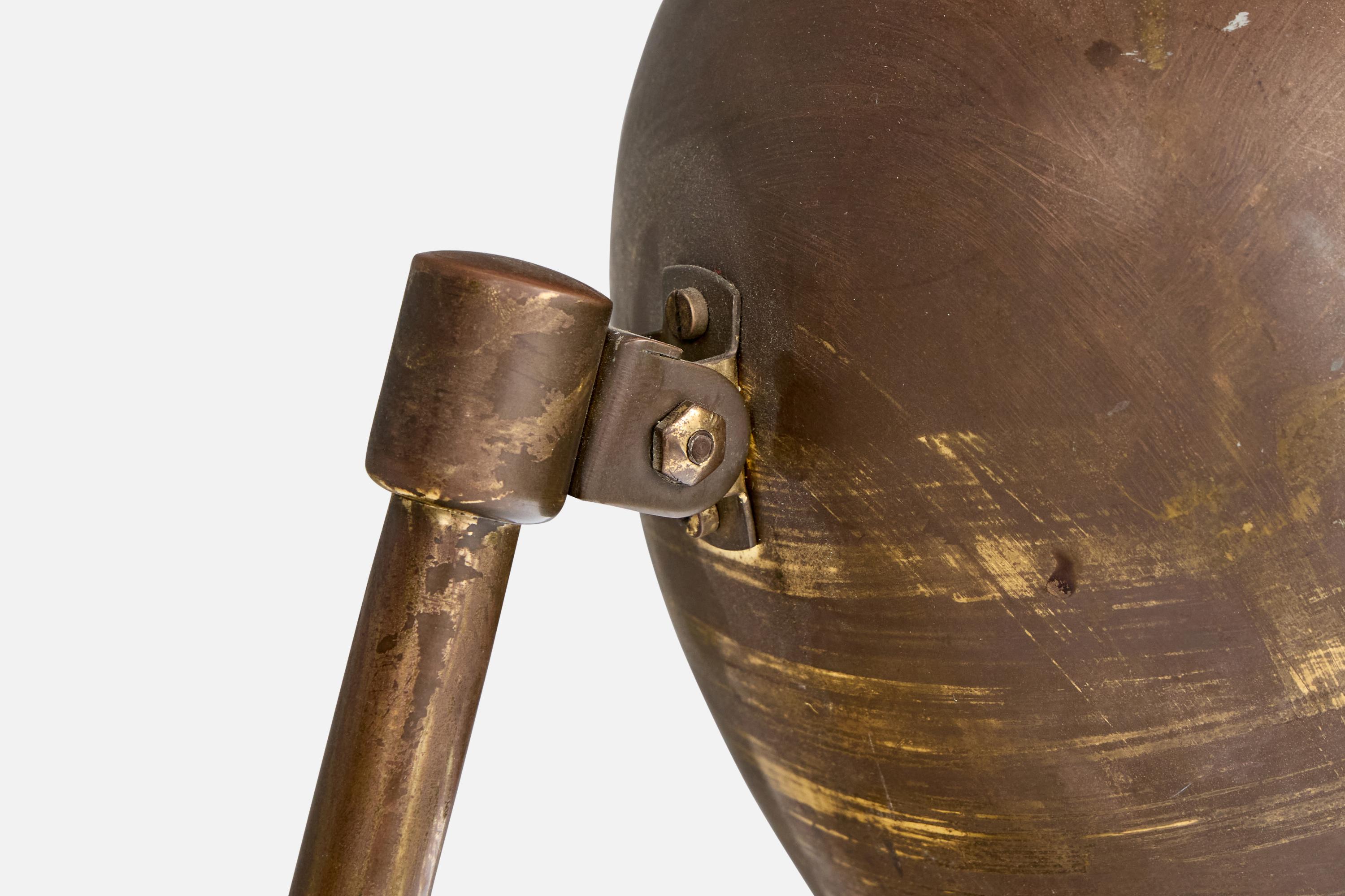 Italian Designer, Table Lamp, Brass, Italy, 1940s For Sale 2