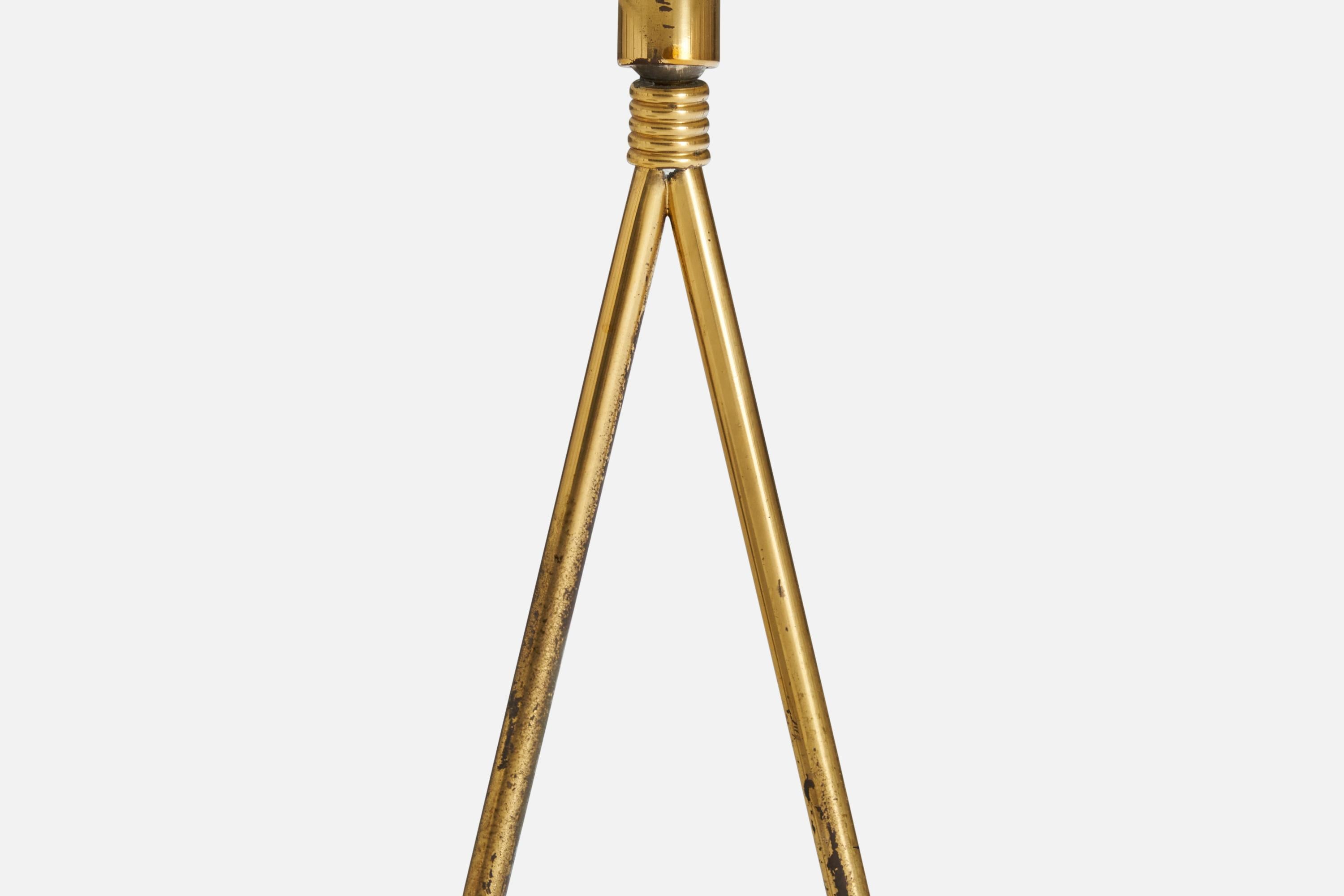 Italian Designer, Table Lamp, Brass, Italy, 1940s 2