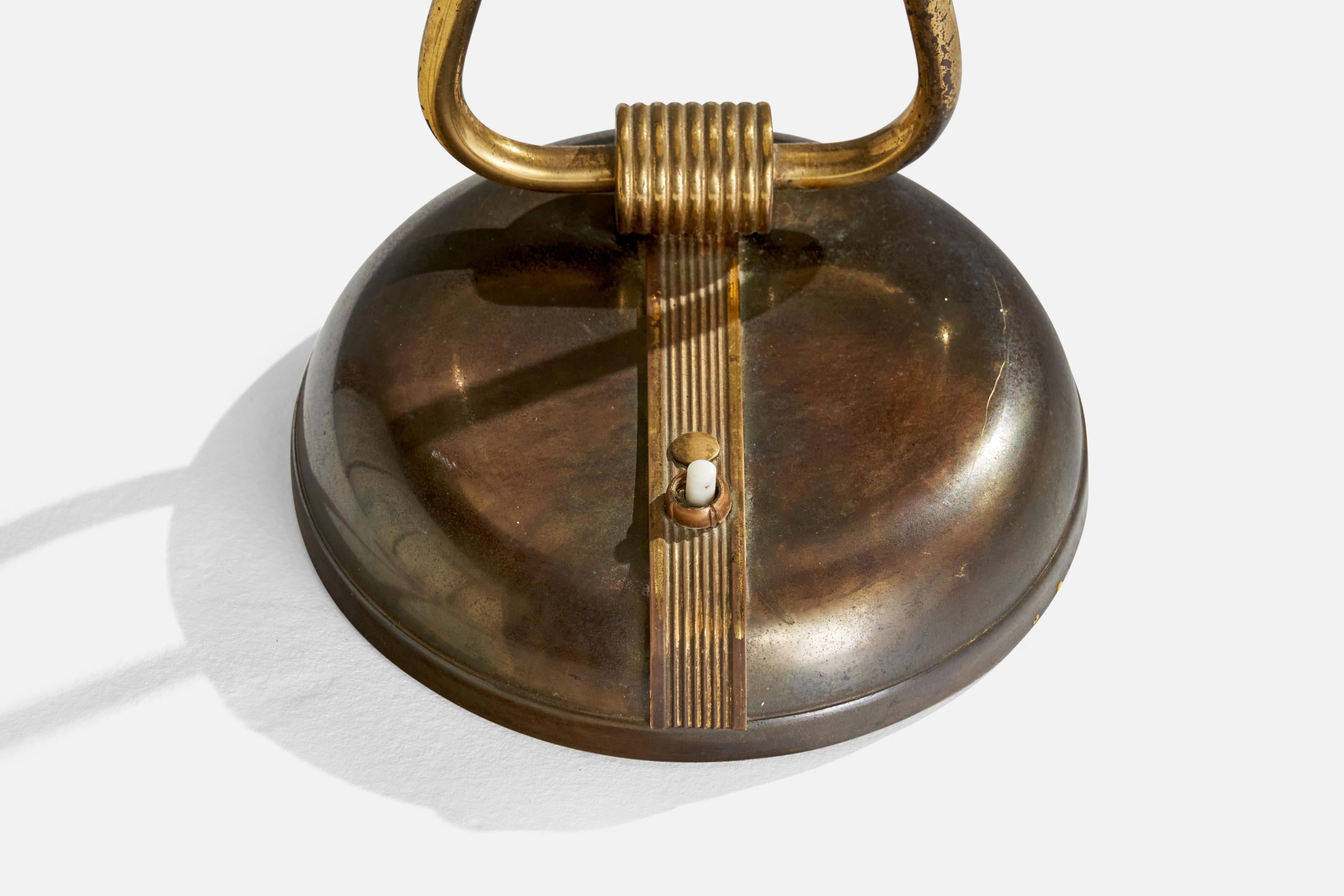Italian Designer, Table Lamp, Brass, Italy, 1940s 3