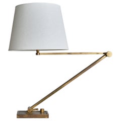 Vintage Italian Designer, Table Lamp, Brass, Italy, 1940s