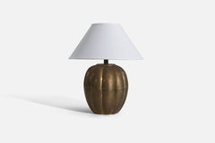Designer italien, lampe de bureau, laiton, Italie, années 1960