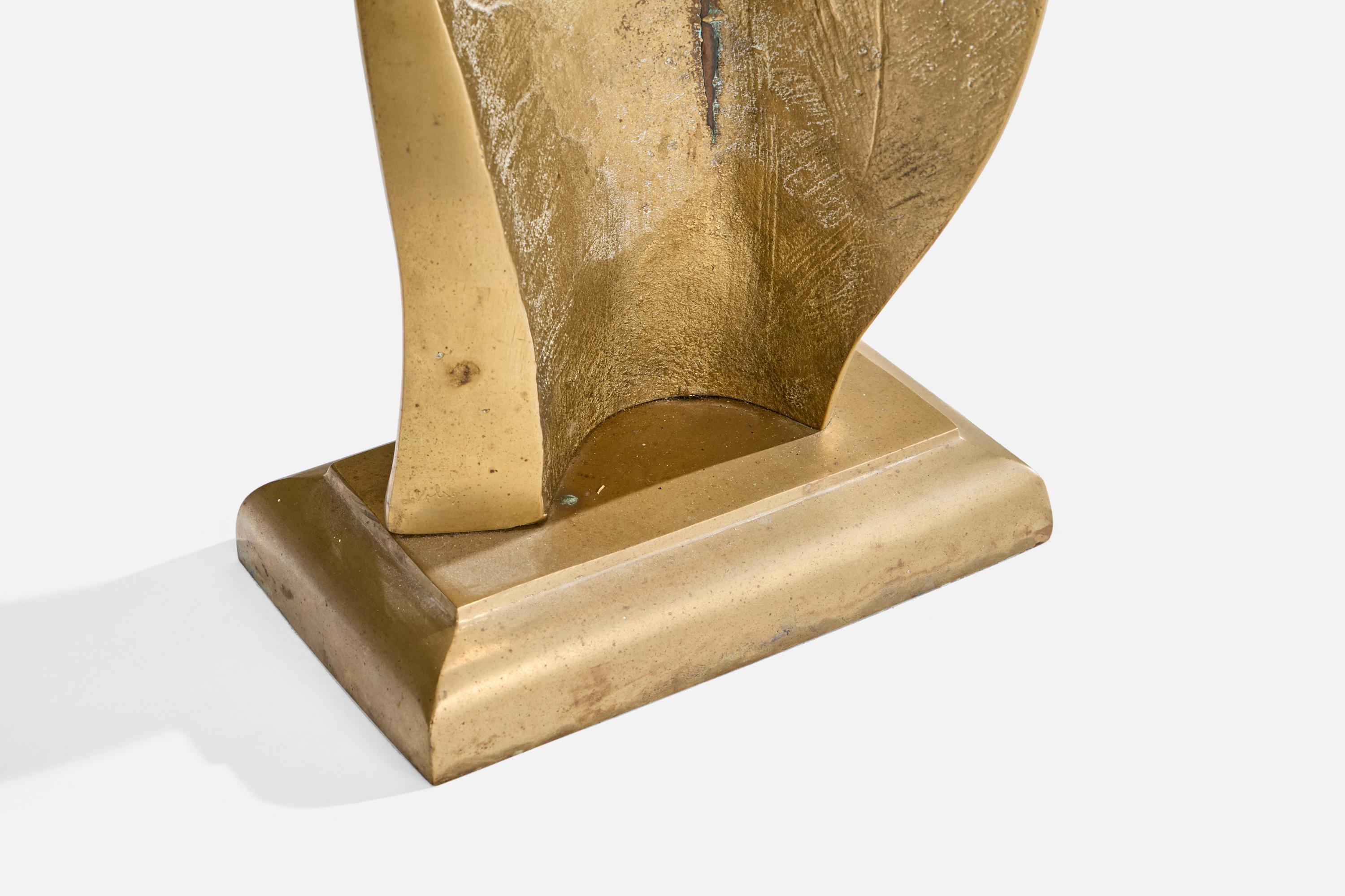Diseñador italiano, Lámpara de mesa, Latón. Italia, años 70 en venta 5