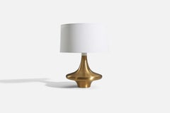 Créateur italien, lampe de bureau, laiton, Italie, années 1970