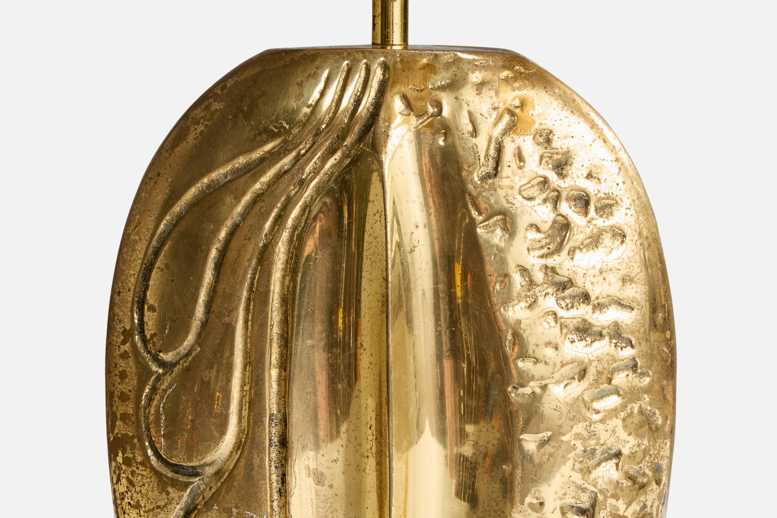 Designer italien, lampe de bureau, laiton, Italie, années 1970 en vente 2