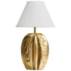 Designer italien, lampe de bureau, laiton, Italie, années 1970