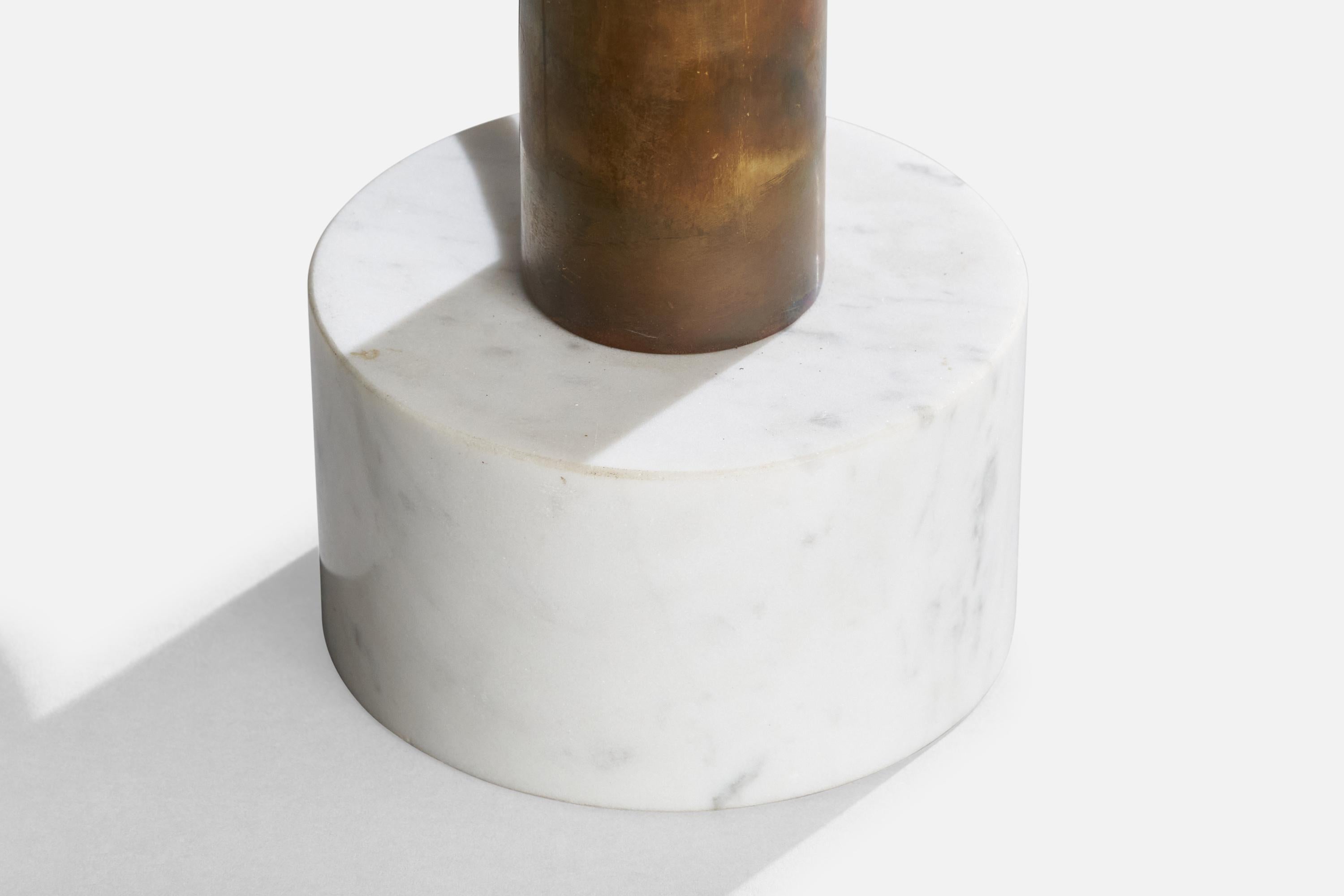 Lampada da tavolo di design italiano, ottone, marmo, carta, Italia, anni '50 in vendita 6