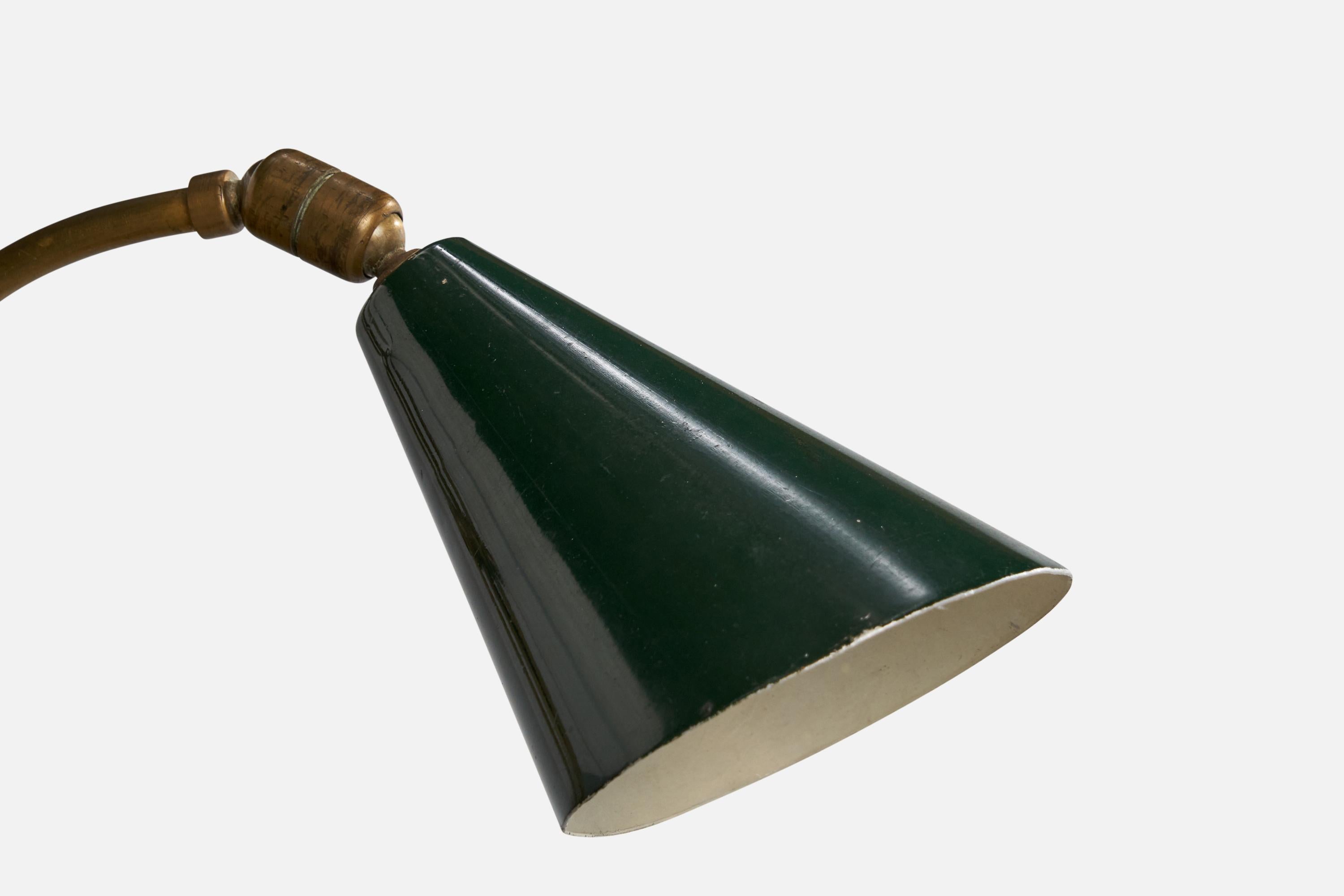 Italian Designer, Table Lamp, Brass, Metal, Italy, 1940s 2