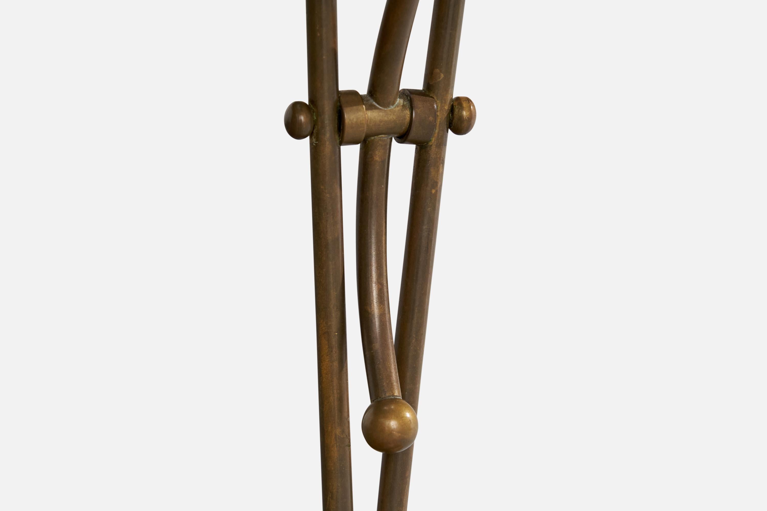 Créateur italien, lampe de bureau, laiton, métal, Italie, années 1940 2