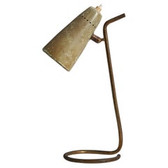 Diseñador italiano, Lámpara de mesa, Latón, Metal, Italia, Años 1940