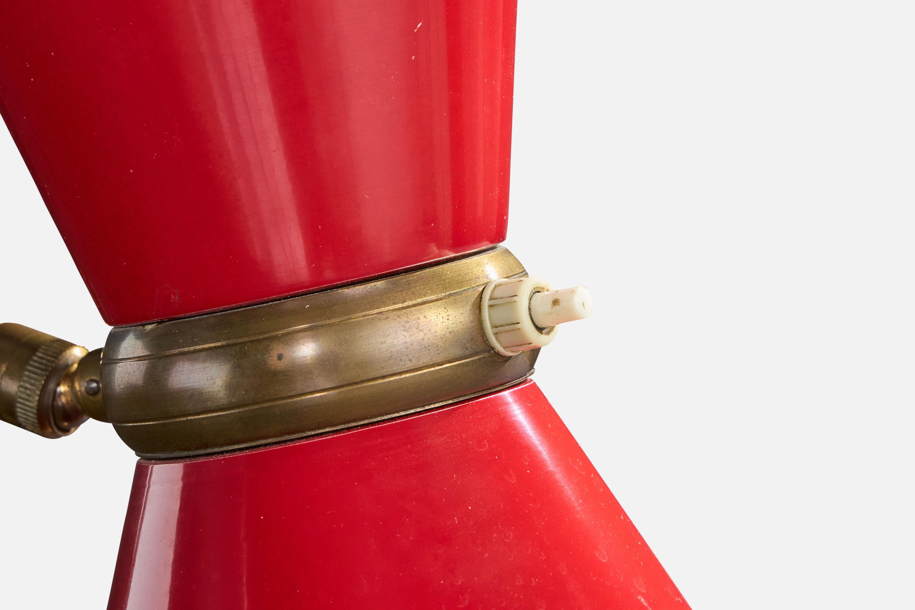 Diseñador italiano, Lámpara de mesa, Latón, Metal, Italia, Años 50 en venta 4