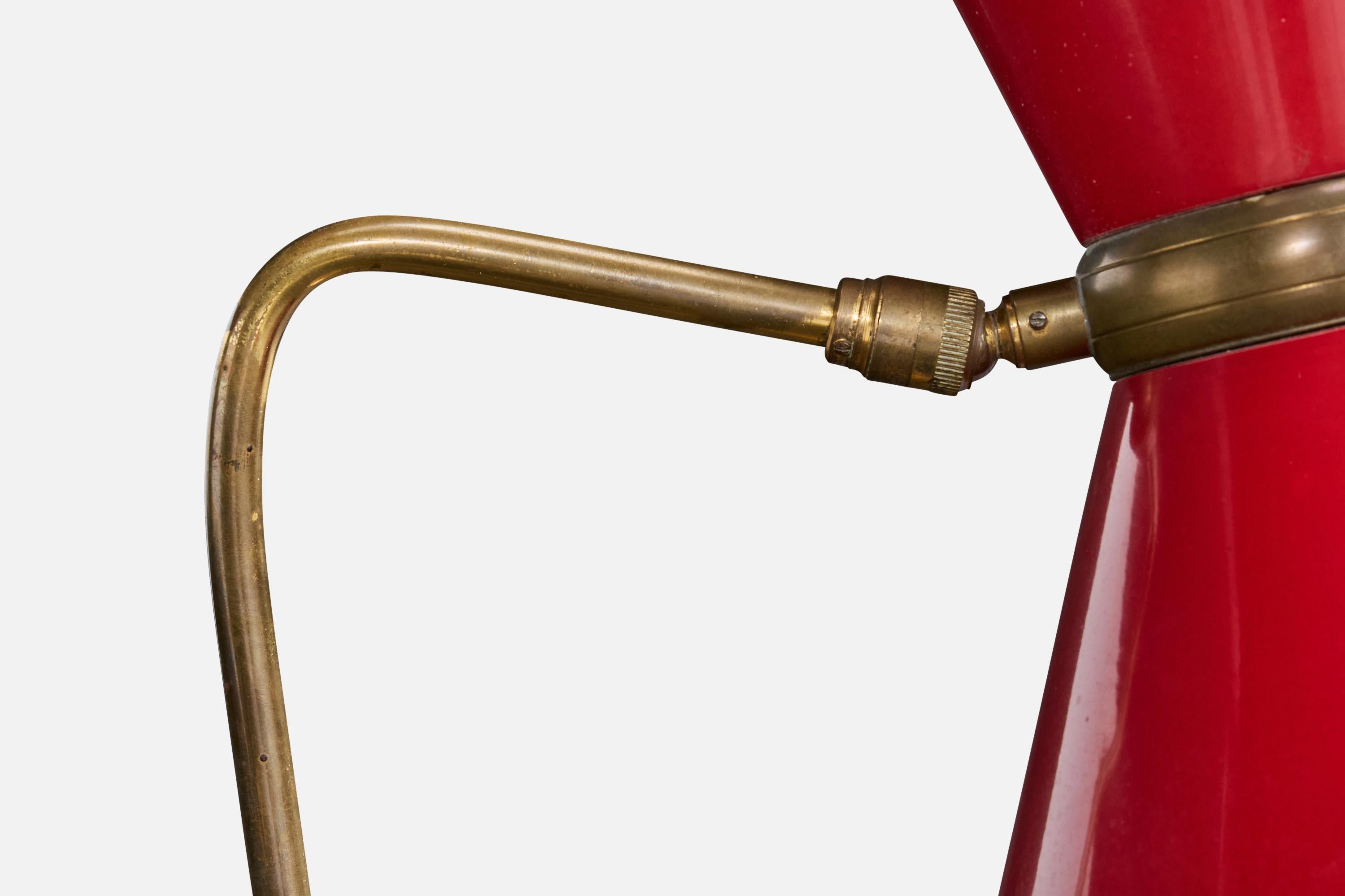 Diseñador italiano, Lámpara de mesa, Latón, Metal, Italia, Años 50 en venta 6