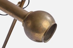Italian Designer, Table Lamp, Brass, Metal, Italy, 1950s