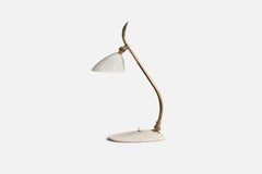 Italian Designer, Table Lamp, Brass, Metal, Italy, 1950s