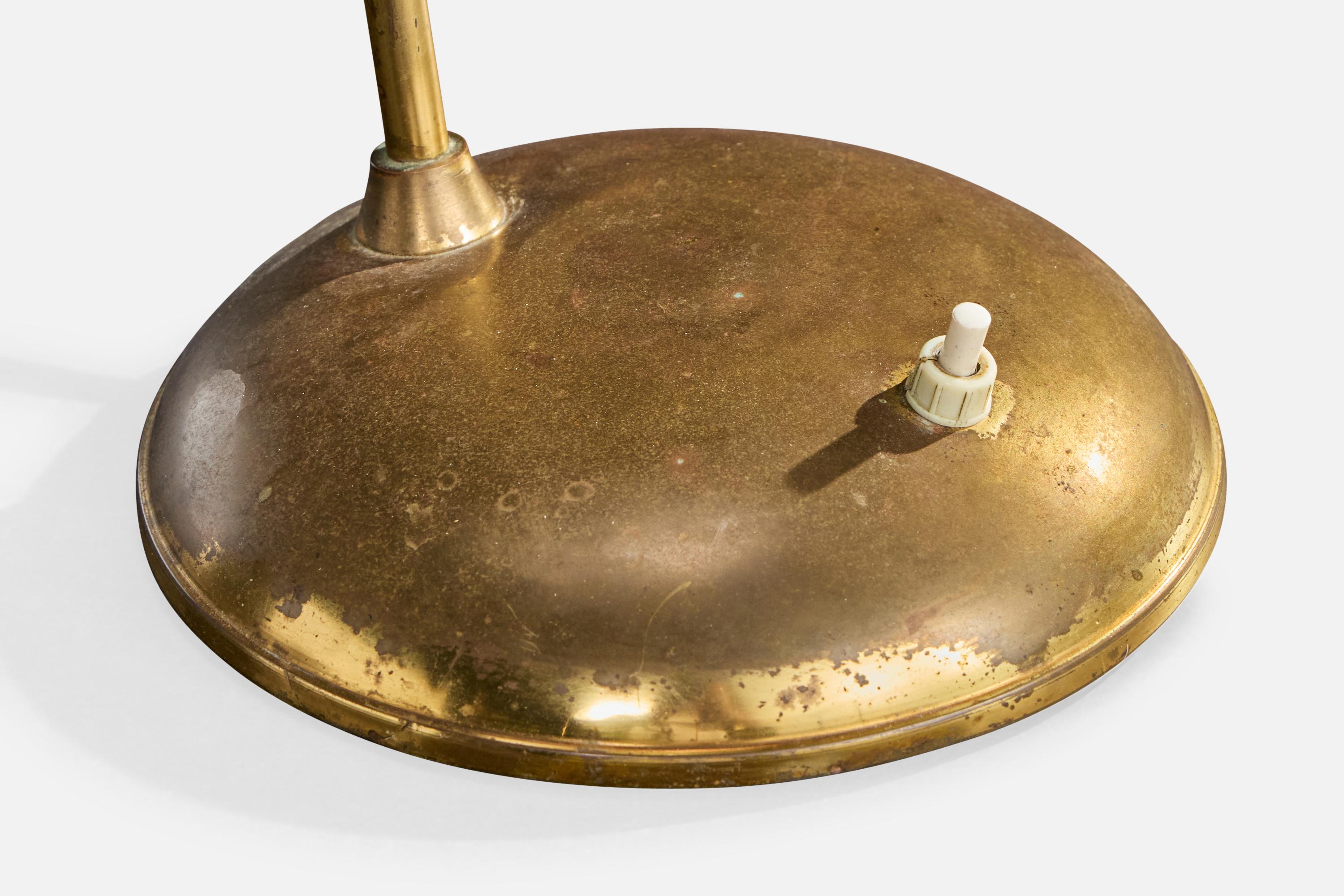 Diseñador italiano, Lámpara de mesa, Latón, Metal, Italia, Años 50 Moderno de mediados de siglo en venta