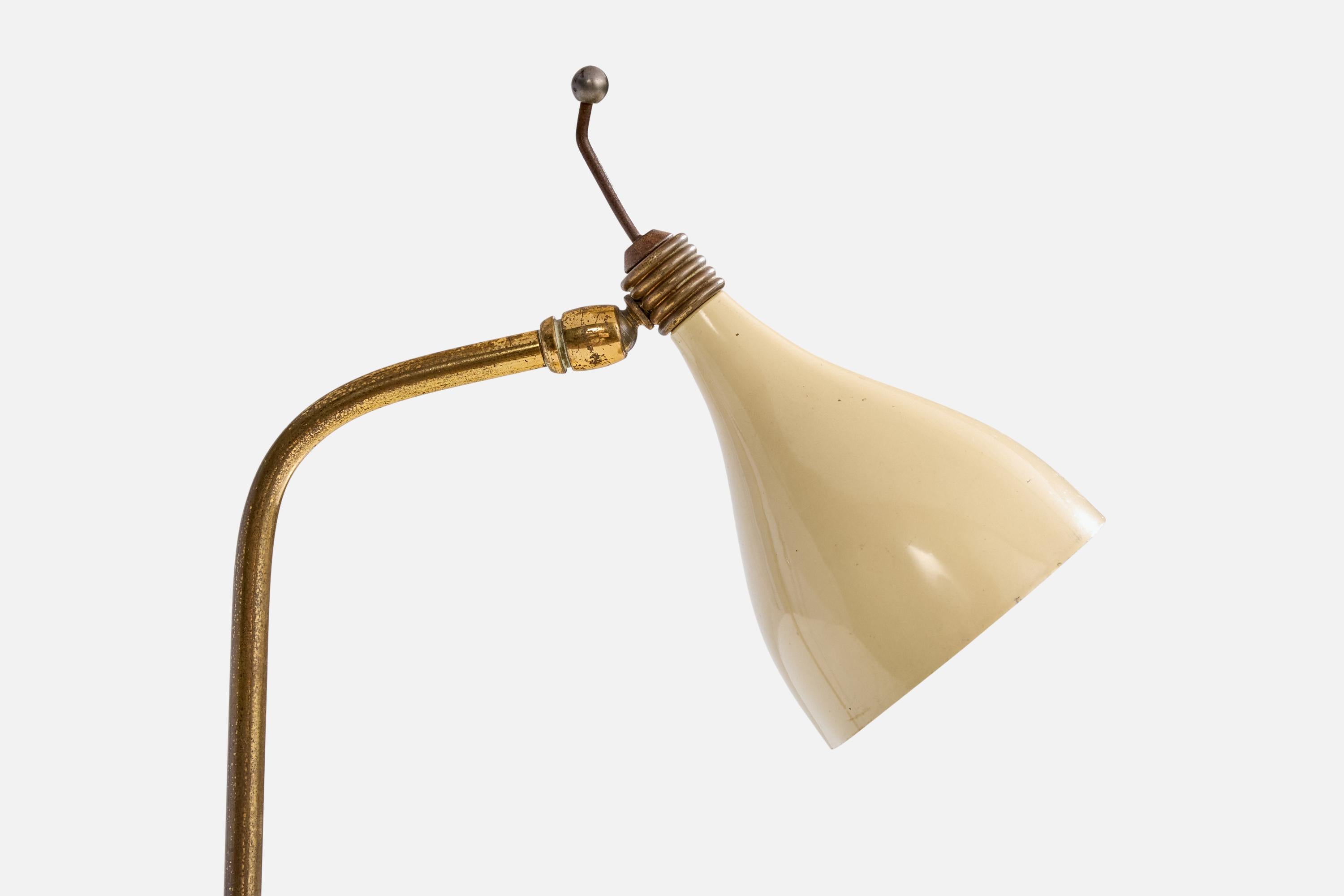 Italian Designer, Table Lamp, Brass, Metal, Italy, 1950s Italiano en venta