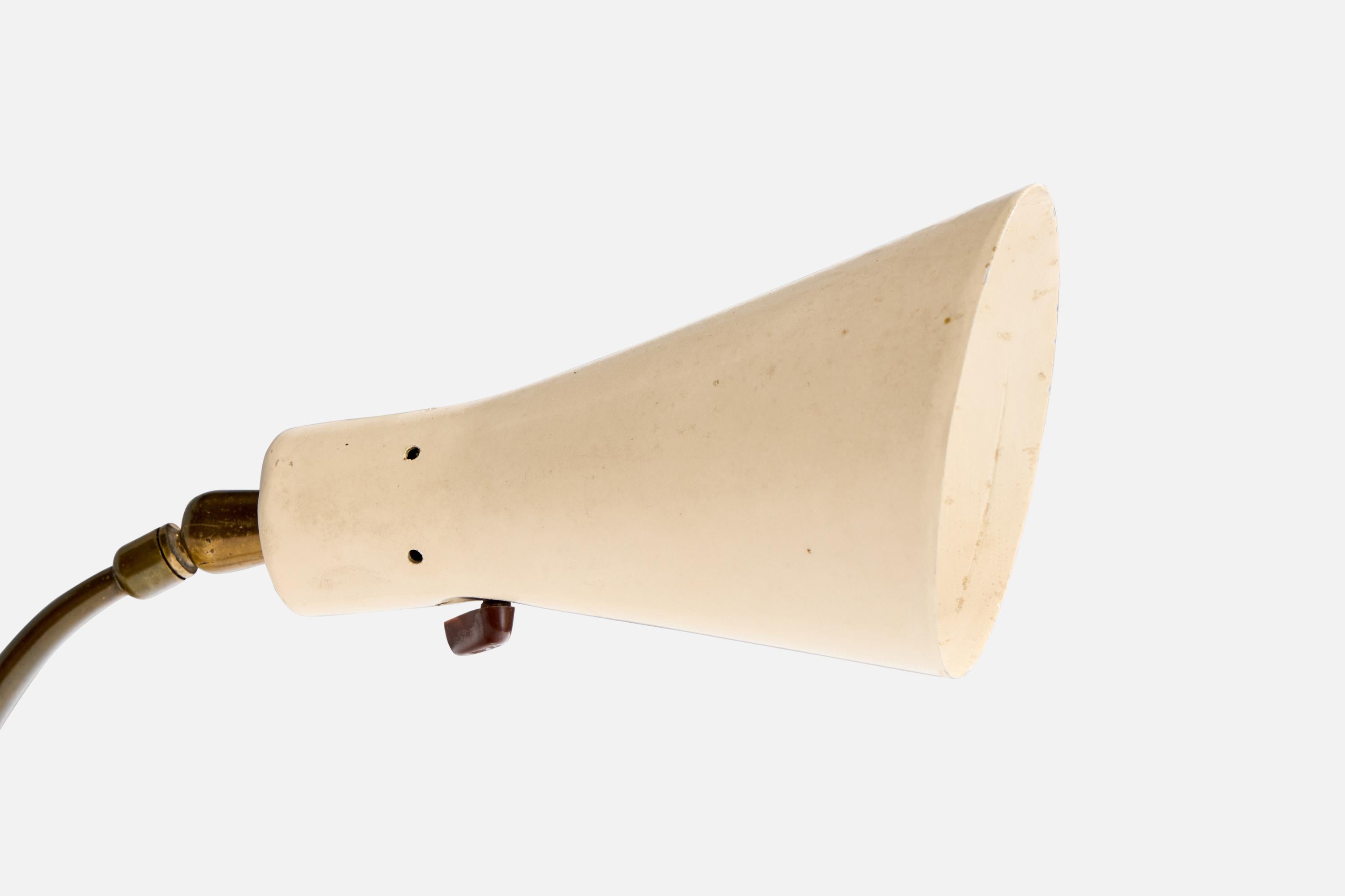 Mid-20th Century Italian Designer, Table Lamp, Brass, Metal, Italy, 1950s For Sale