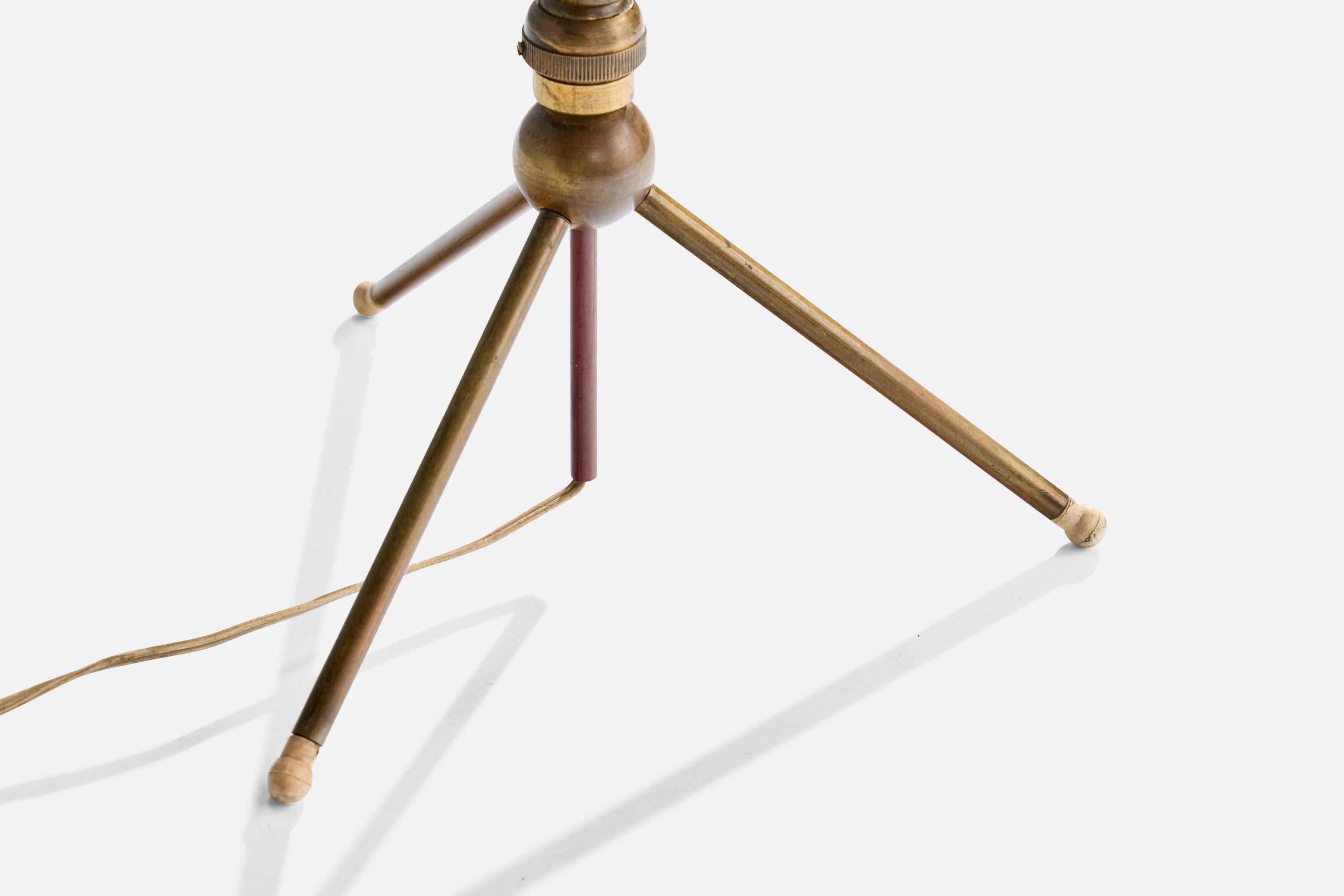Italian Designer, Table Lamp, Brass, Metal, Italy, 1950s For Sale 1