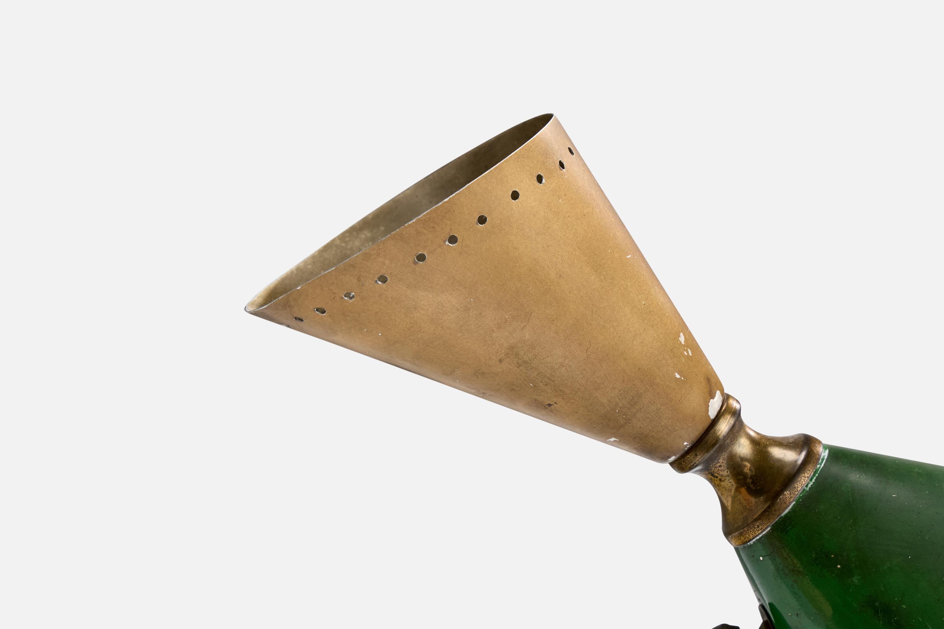 Italian Designer, Table Lamp, Brass, Metal, Italy, 1950s For Sale 1