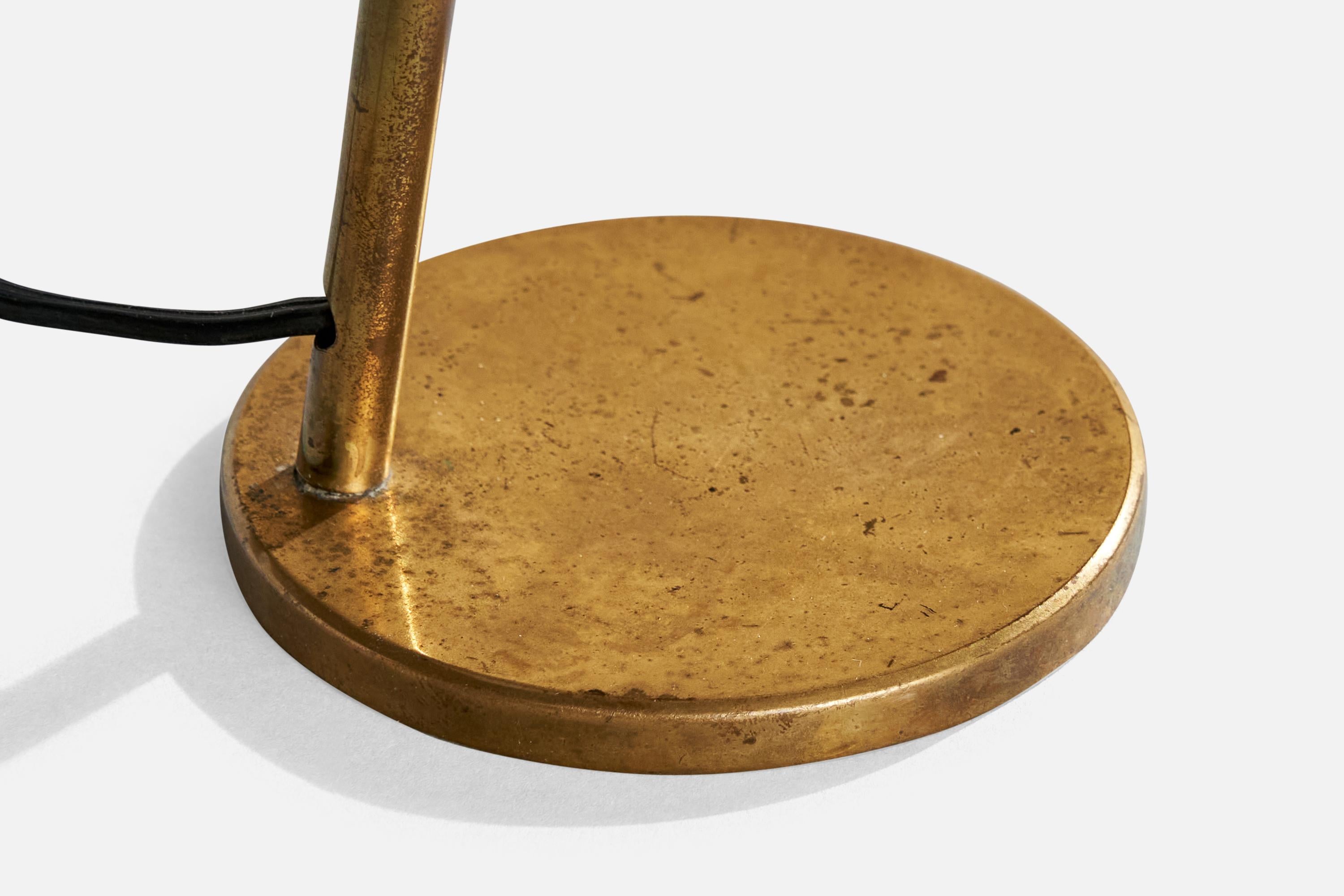 Italian Designer, Table Lamp, Brass, Metal, Italy, 1950s For Sale 2