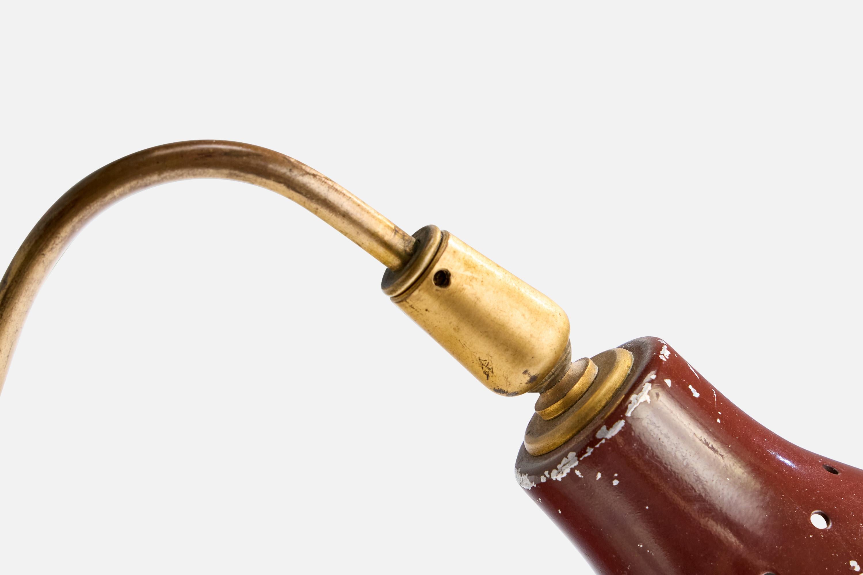 Italian Designer, Table Lamp, Brass, Metal, Italy, 1950s For Sale 2