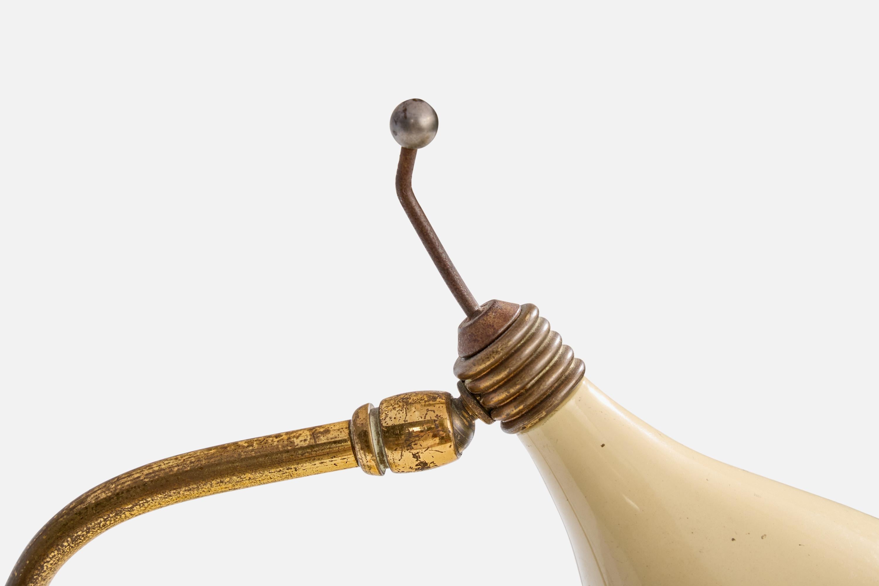 Italian Designer, Table Lamp, Brass, Metal, Italy, 1950s en venta 1