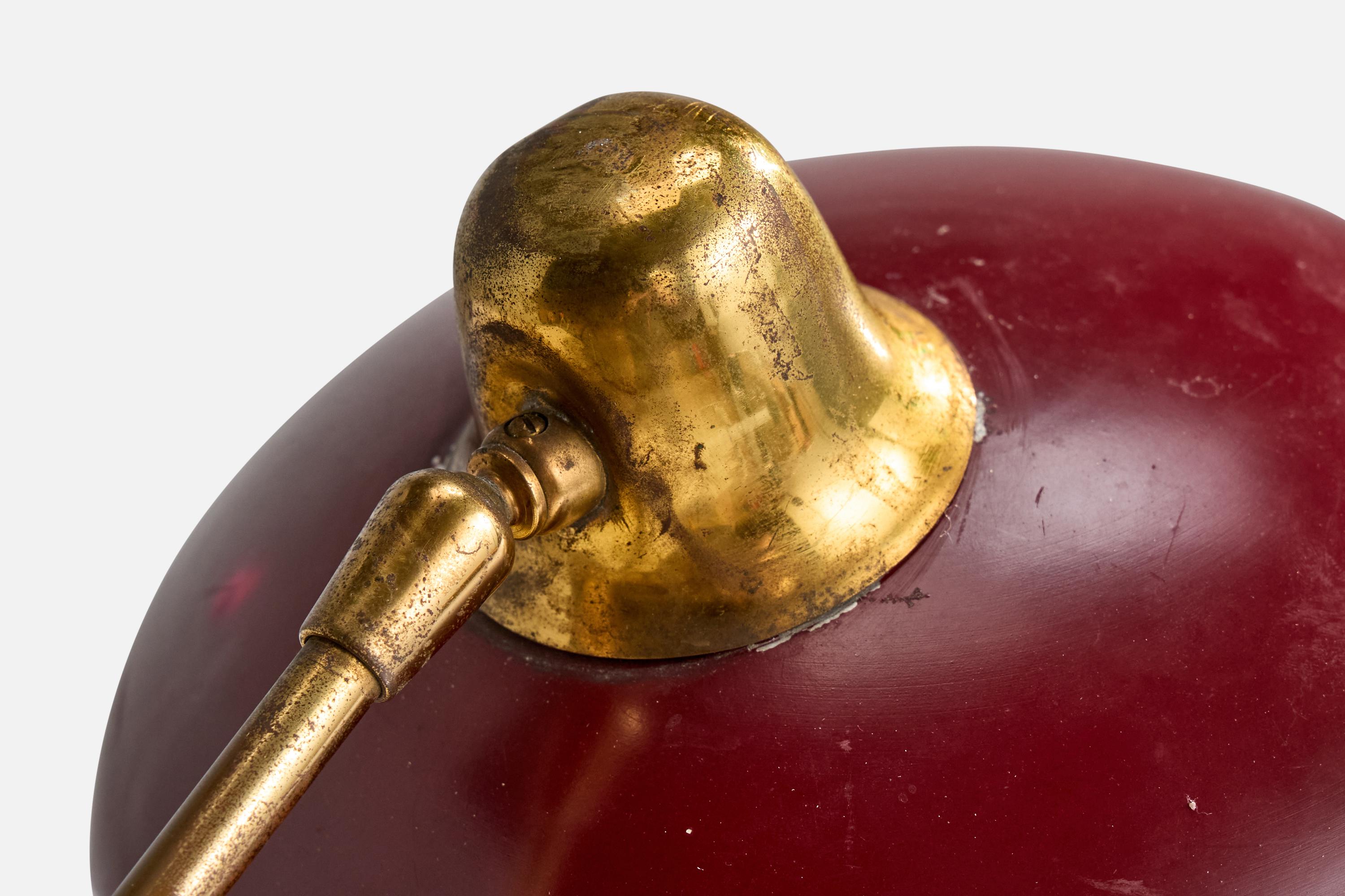 Italian Designer, Table Lamp, Brass, Metal, Italy, 1950s For Sale 3