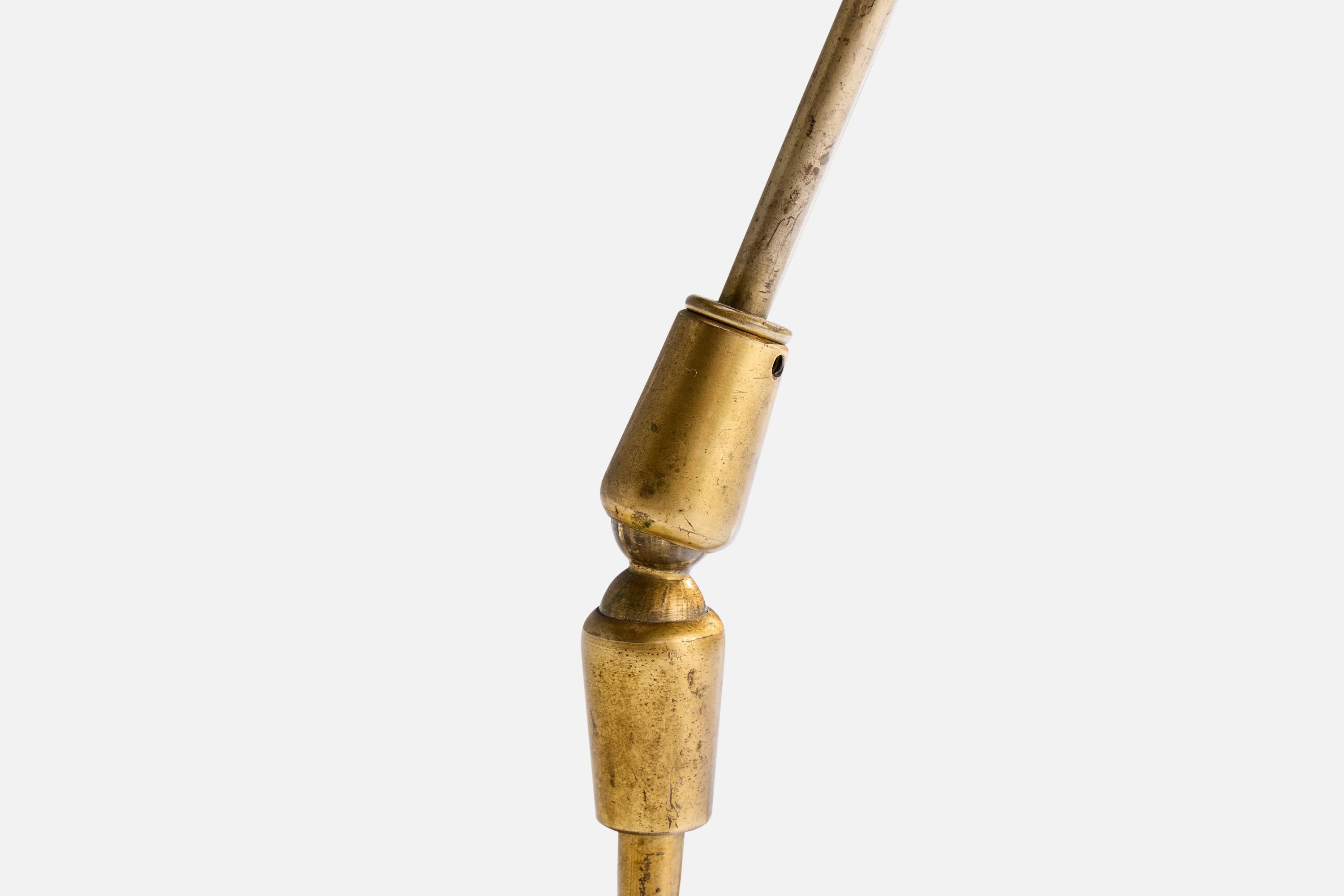 Italian Designer, Table Lamp, Brass, Metal, Italy, 1950s For Sale 3