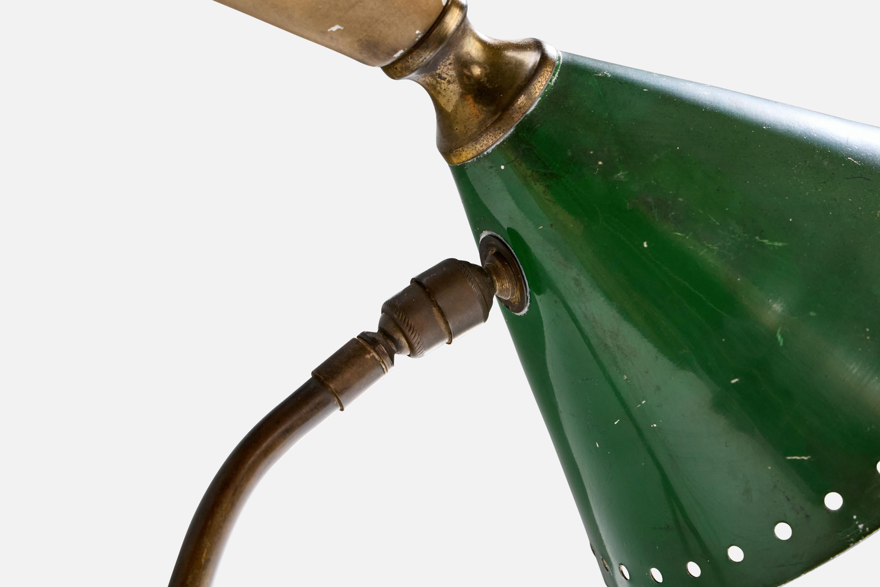 Italian Designer, Table Lamp, Brass, Metal, Italy, 1950s For Sale 3