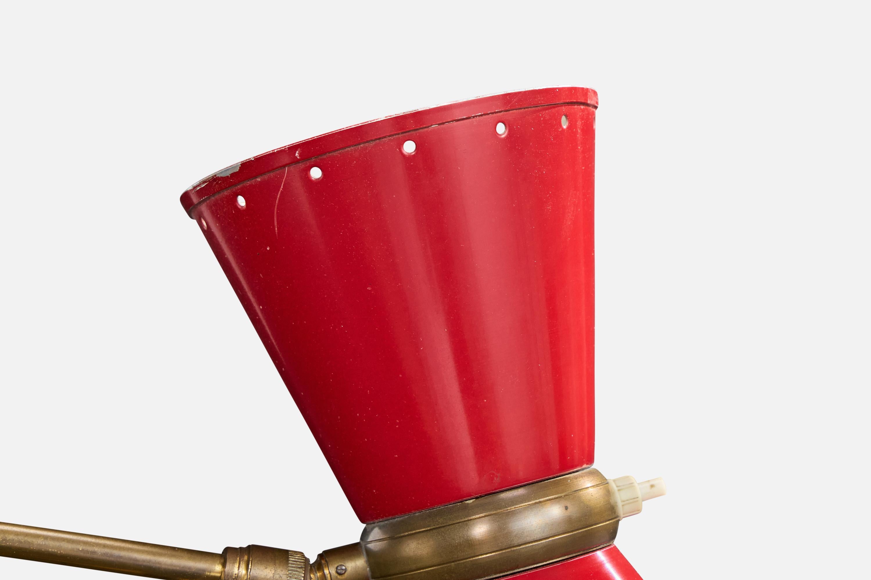 Diseñador italiano, Lámpara de mesa, Latón, Metal, Italia, Años 50 en venta 2