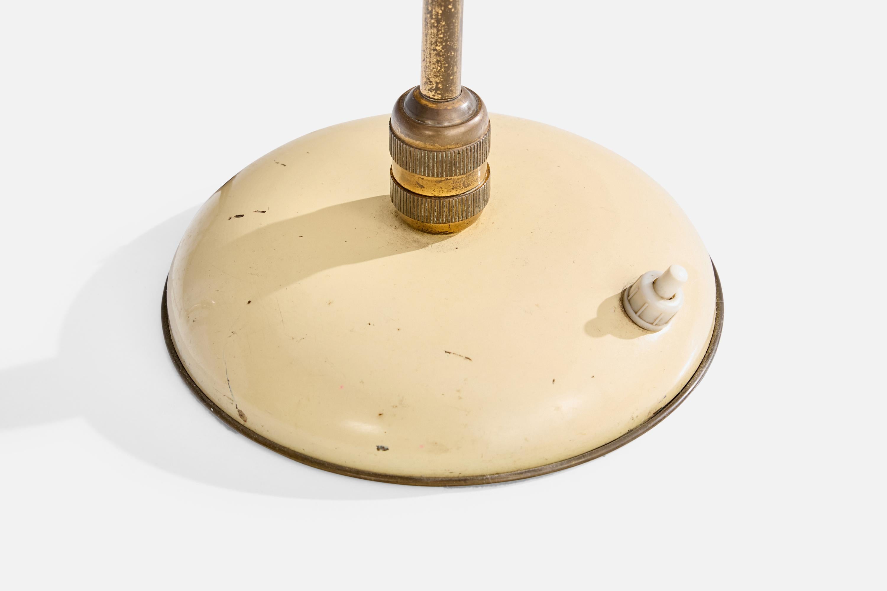 Italian Designer, Table Lamp, Brass, Metal, Italy, 1950s en venta 3