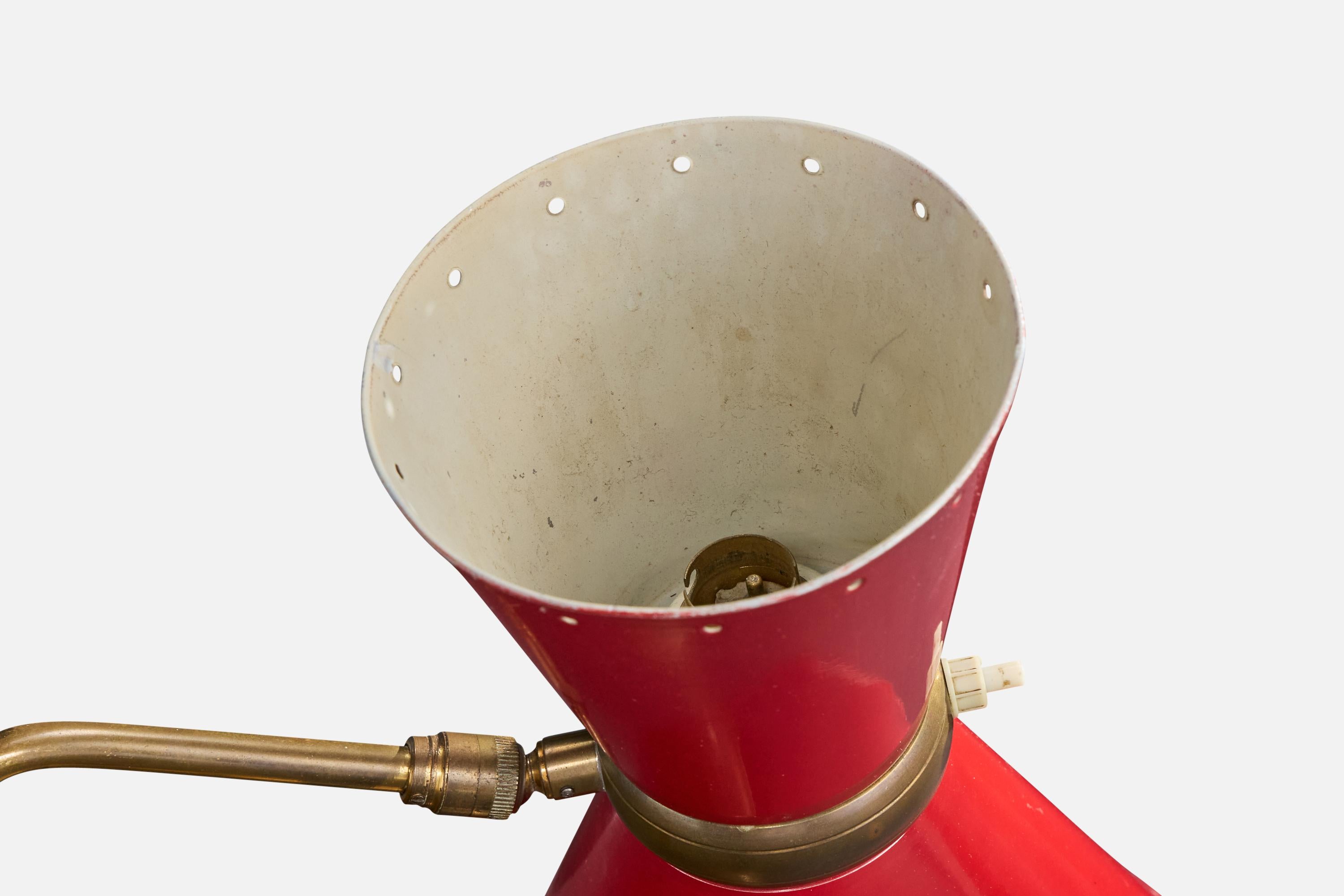 Diseñador italiano, Lámpara de mesa, Latón, Metal, Italia, Años 50 en venta 3