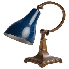 Italian Designer, Table Lamp, Brass, Metal, Italy, 1950s